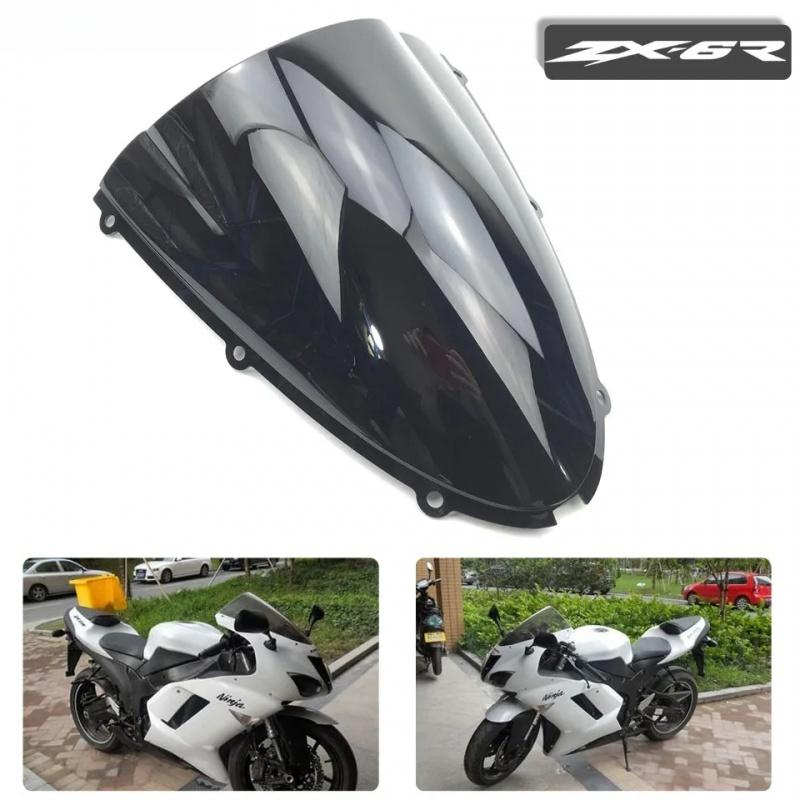 Motorrad Windschutzscheibe Windschutz Screen Für 2005 2006 2007 2008 Kawasaki Ninja 636 ZX6R ZX-6R ZX10R ZX-10R ZX 6R 10R Schwarz