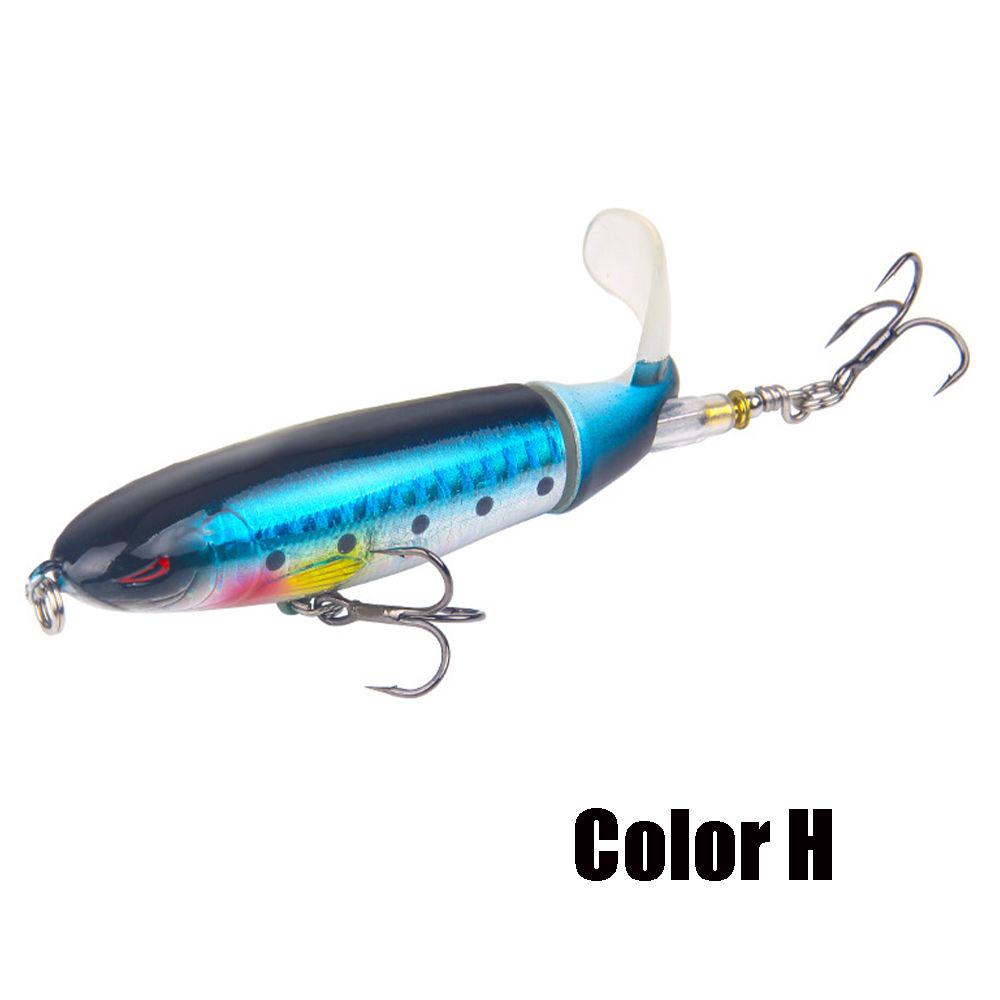 6Pcs Whopper Plopper 90mm 13g Topwater Fishing Lures Lot Rotating Tail