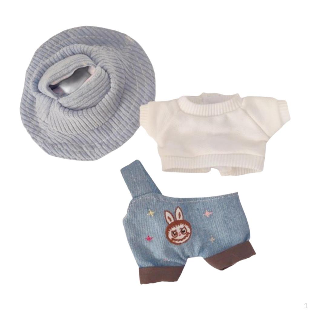 Plush Doll Clothes for 15cm 17cm Dress Up Soft Clothing Overalls