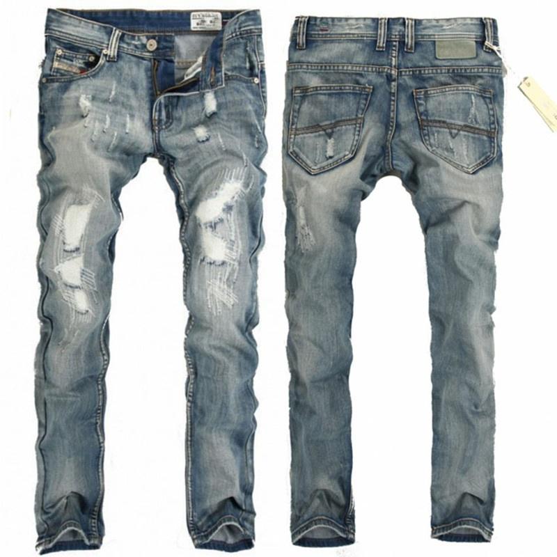 Buy Men Jeans Fashion Designer Denim Blue Pants for Male AD Men's