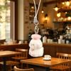 Cute Flocked 3D Resin Bear Keychain Sweet Creative Student Phone Chain Pendant Bag Accessory Phone Strap Gift
