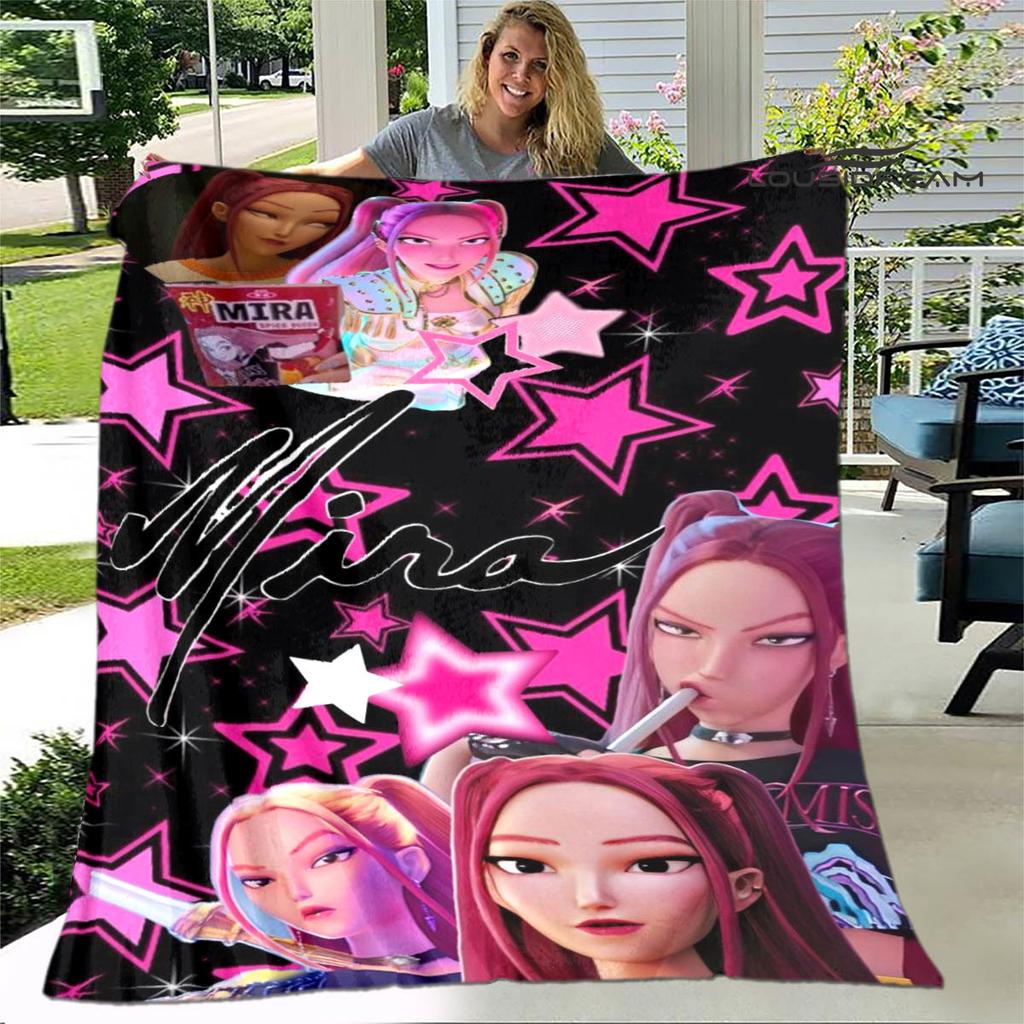 3D KPop Demon Hunters Cartoon blanket Warm blankets Soft and comfortable blanket Home Travel Blankets bed linings Birthday Gift