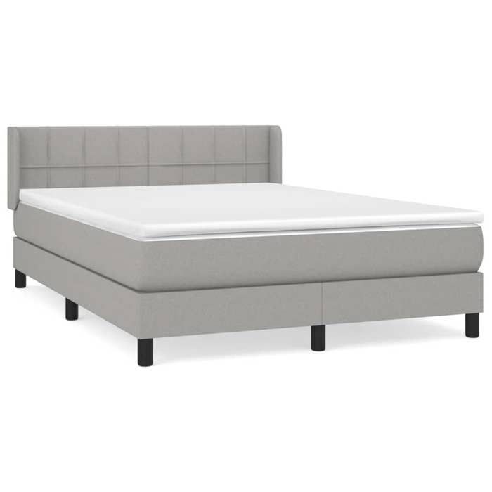 Maison Exclusive - Sommier à lattes de lit avec matelas Gris clair 140x200cm Tissu