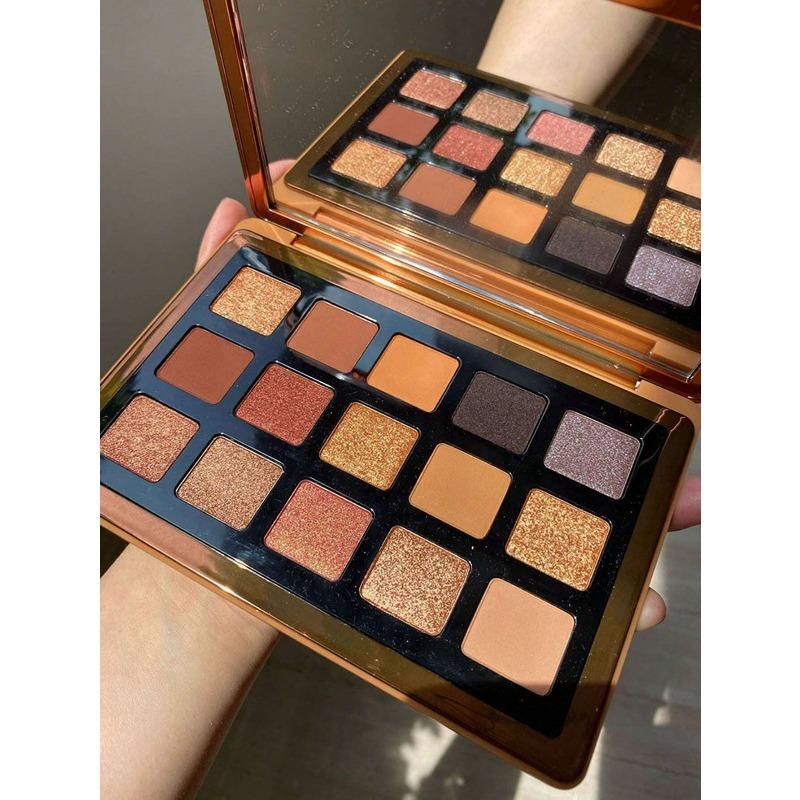 15-Color Eyeshadow Palette, Matte Shimmer Long-Lasting Eye Shadow With Mirror Eyeshadow Eye Makeup