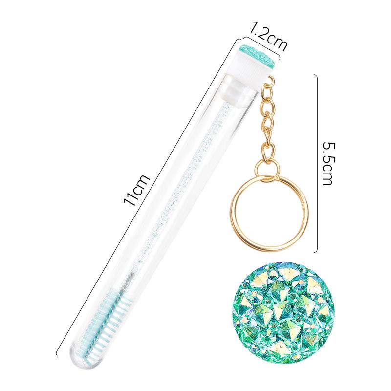 Disposable Mascara Wand with Rhinestone Crystal Tube and Gold Buckle