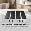 Restroom Partition Privacy Cover Black 17.3 x 3.7 in Plastic Filler with Mounting Holes and Screws, 4 Pack for Stall Openings and Divider Fitting