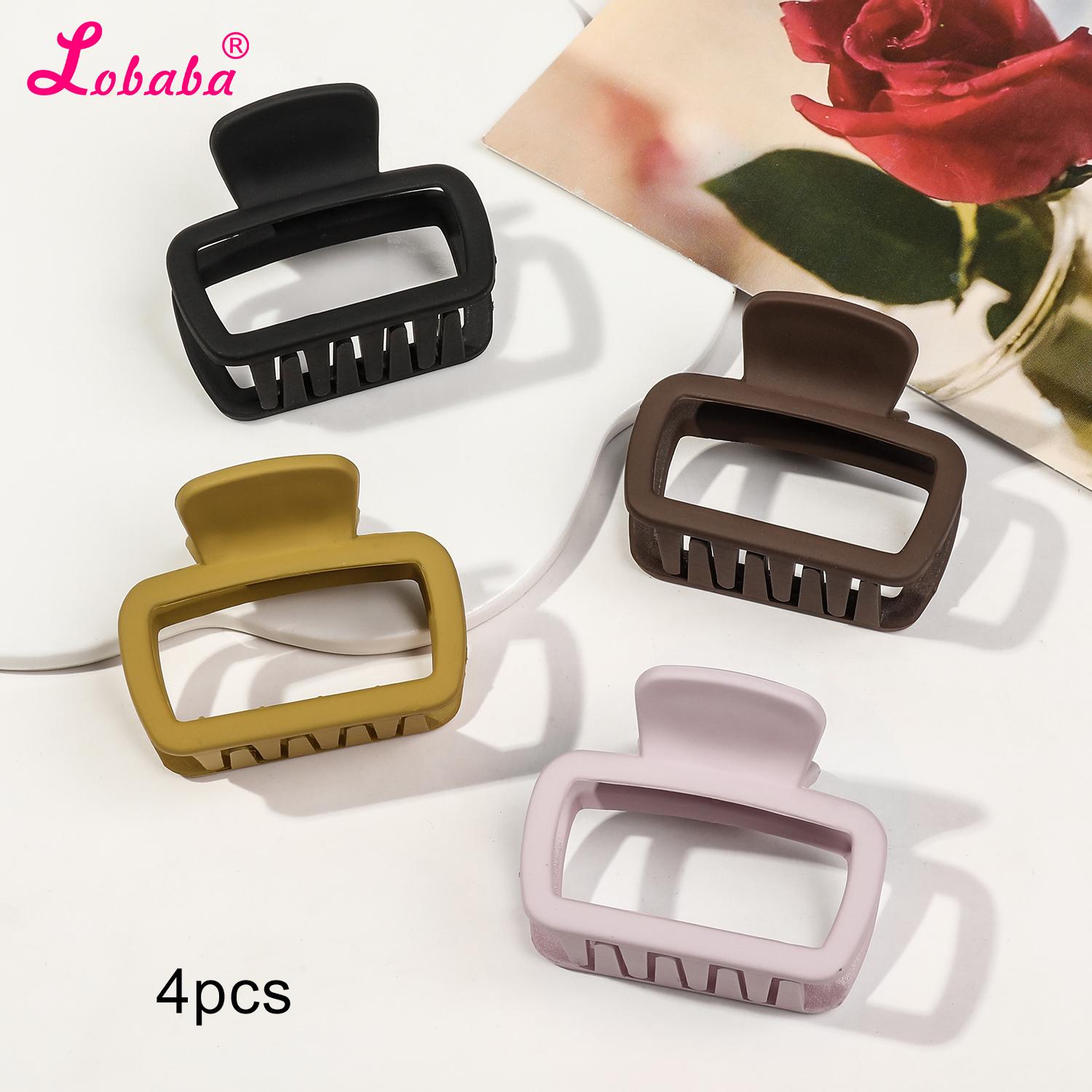 

4 шт. в упаковке, средние и маленькие заколки для волос для женщин, зажимы-краб для густых тонких волос, квадратные зажимы с сильной фиксацией