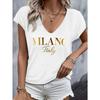 Summer Women's Short-sleeved V-neck Loose Modal T-shirt Comfortable Breathable Top