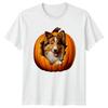 Sheltie Dog In Pumpkin TShirt Sheltie Dogs Halloween Gift For Him And Her
