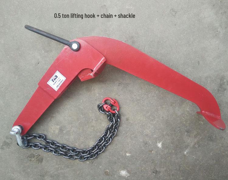 Double-Chain Forklift Eagle Beak Drum Lifting Hook and Spreader Clamp