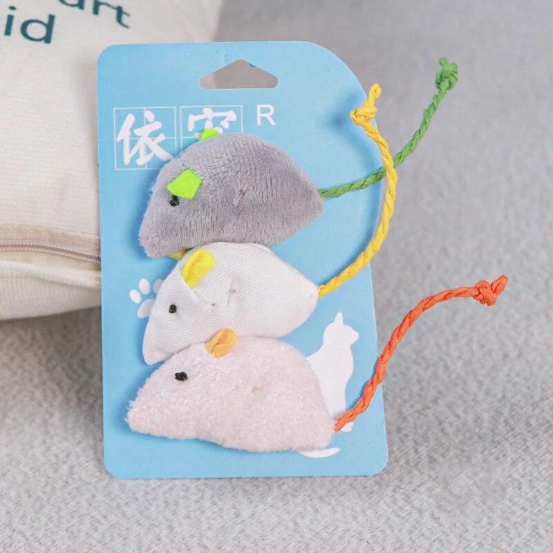 3pcs Pet Cat Toys Plush Simulation Mouse Toy Cat Scratch Bite Resistance Interactive Mouse Toy Playing Toy For Cat Kitten