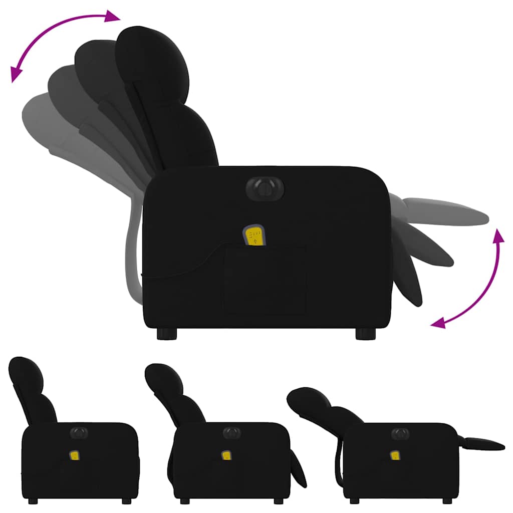 Vidaxl Foldable Massage Armchair, Electric, Black, Fabric
