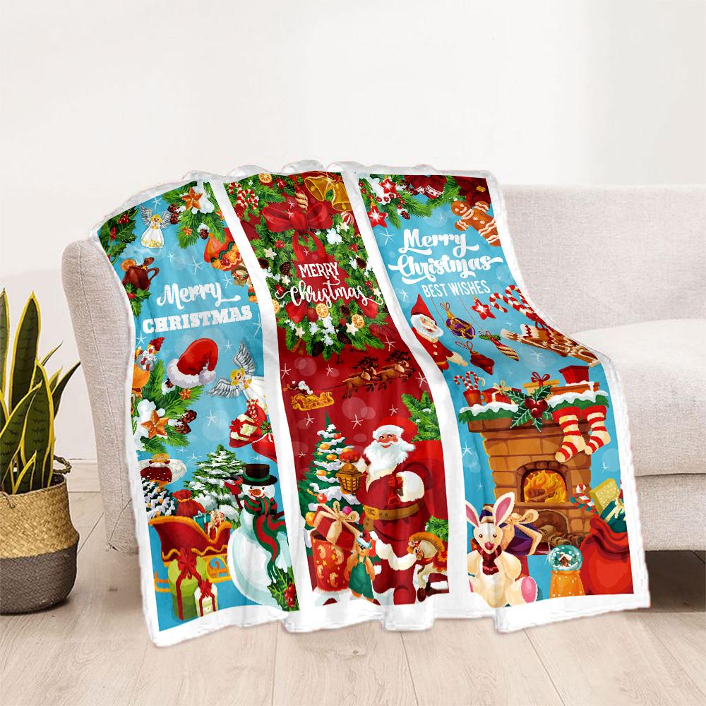 Merry Christmas Santa Claus Blankets are suitable for living rooms, bedrooms, camping, and other places, making them an ideal choice for gifts.