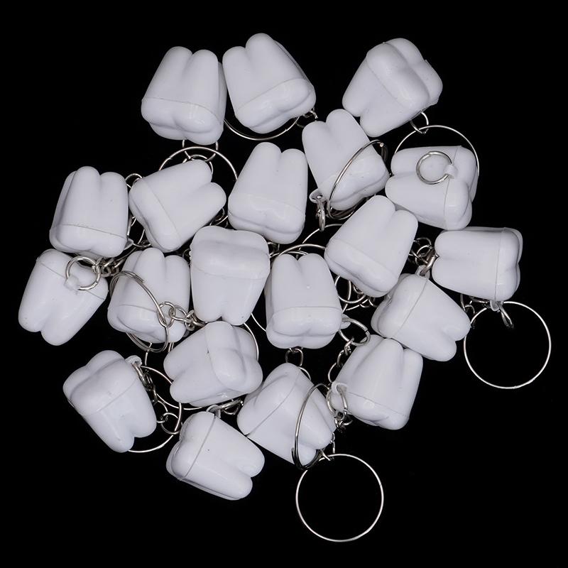 1020Pcs Tooth Shape Milk Teeth Box Plastic Keychain Kids Teeth Storage Case Organizer Child'S Tooth Souvenir Save Container
