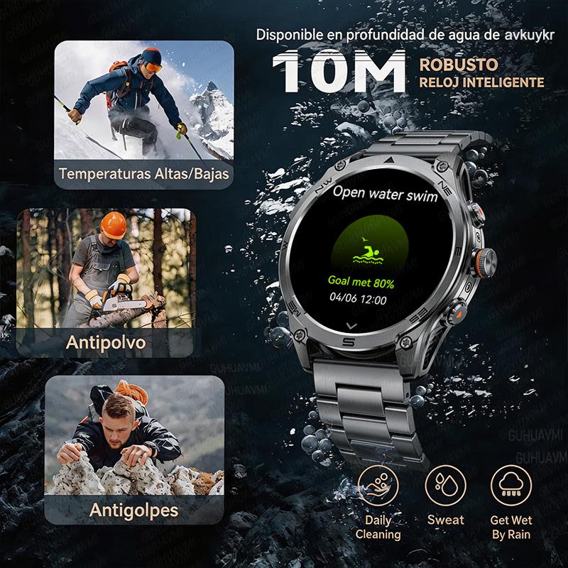 NEUE TANK M70 Smartwatch 10ATM Wasserdicht GPS Dual-Frequenz Tracking 1,75" AMOLED 1000mAh Kompass 170+ Sport Fitness Uhr