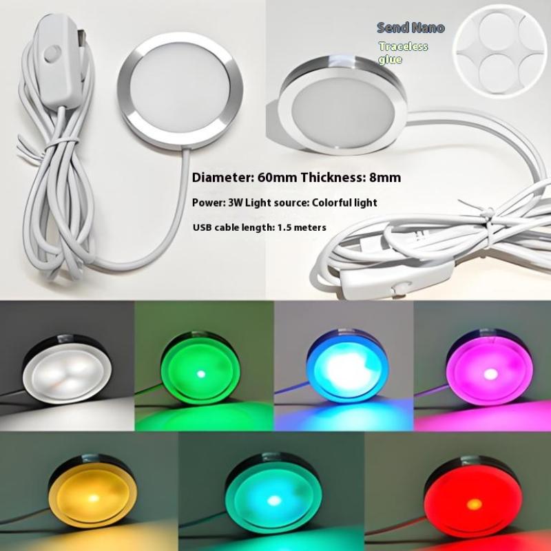 

USB Круглая Ультратонкая Лампа из Алюминиевого Сплава 5 В Аксессуары для 3D-принтера Светодиодные Детали DIY Модель Теплый Белый/Многоцветный зелёный