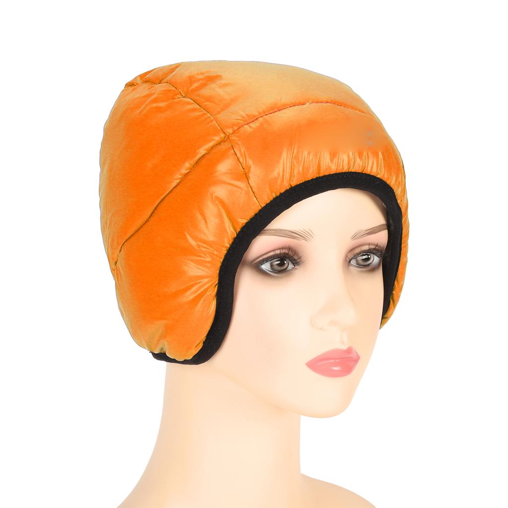 Winter Duck Down Earflap Hat Ultra Light Comfortable Warm Outdoor Down Hat for Mountaineering Skiing Skating Orange
