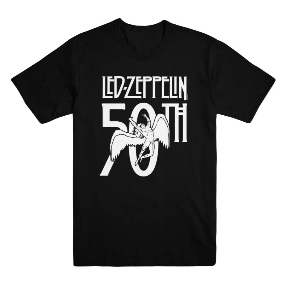 Rock Band Led Zeppelin Tshirt Unisex and Women Summer Gothic Y2K Clothing Fashion Casual Round Neck Short Sleeved Top Streetwear