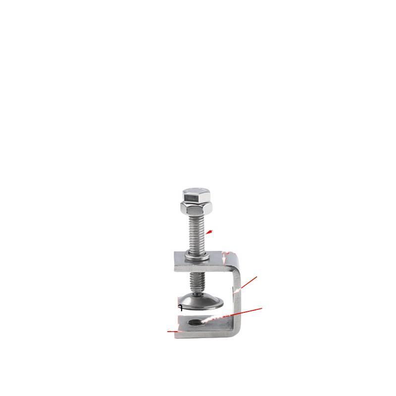 304 Stainless Steel U-Clip Pipe Fixture with Hand-Tightened Eyebolt