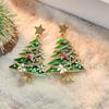 2025 Kreative Damen Bunte Diamantenbesetzte Weihnachtsbaum-Brosche und Ohrringe