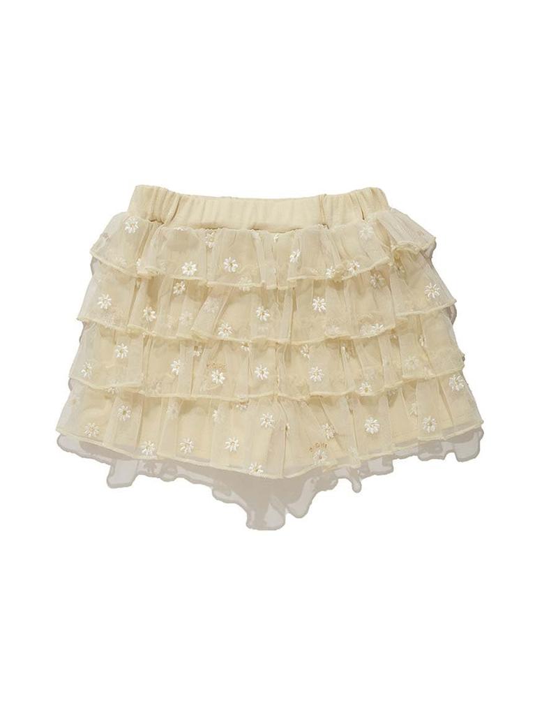 Gelato Pique Kids Daisy Tulle Shorts PKCP251466 YEL