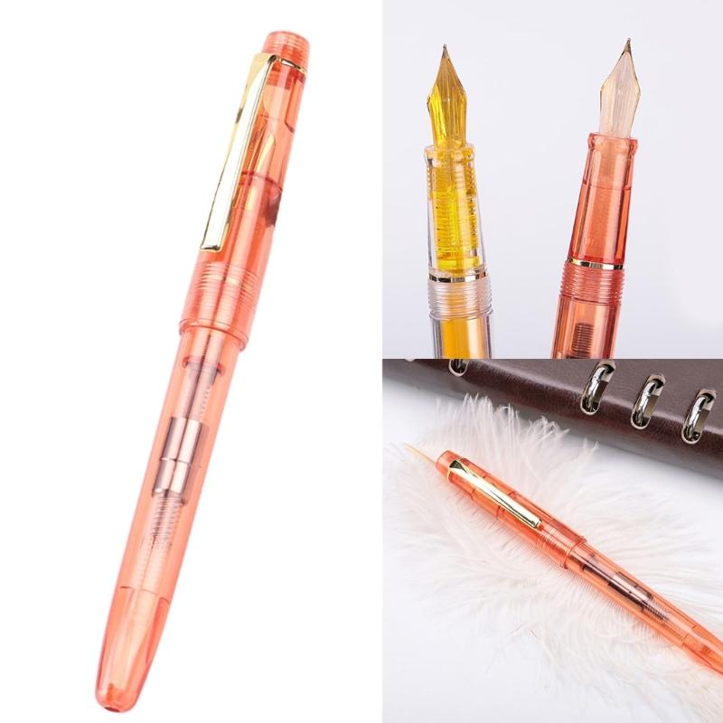 Fountain Pen Clear Signature Pen 0.5mm Calligraphy Pen Colored Ink Pen Smooth Writing Pen School Office Supplies