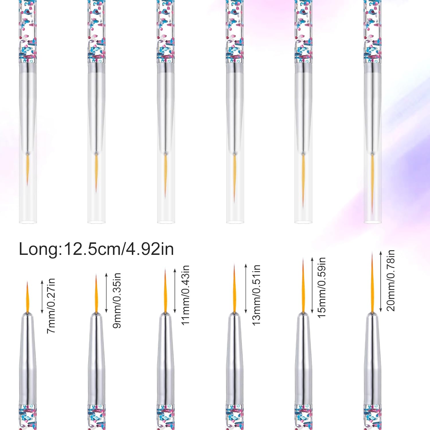 6 Pcs Eyeliner Brushes Fine Point Thin Eye Makeup Gel Eyeliner Brush Precision Water Activated Eye Liner Brush Cosmetic Eyes Makeup Tools for Women
