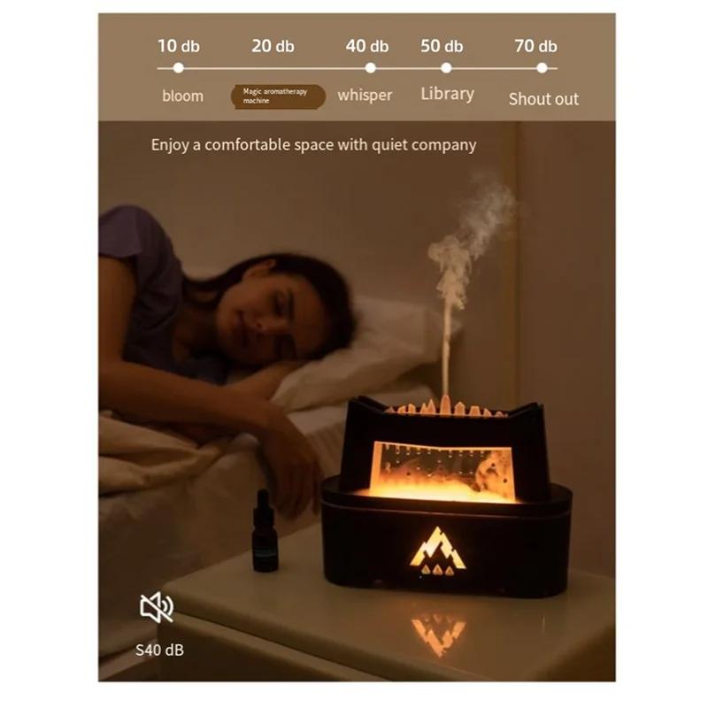 ABGP-Simulation Raindrop Flame Aromatherapy Air Humidifier Essential Oil Diffuser For Home Diffusor White EU Plug Durable Easy T