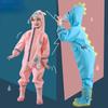 1-10 Jahre Kinder Regenmantel Kinder Jungen Mädchen Wasserdichter Overall Mit Kapuze Einteiler Cartoon Dinosaurier Baby Regenbekleidung und Hosen