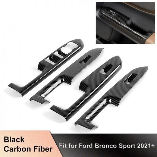 Car Window Lift Switch Panel Cover Trim For Ford Bronco Sport 21+Carbon Fiber