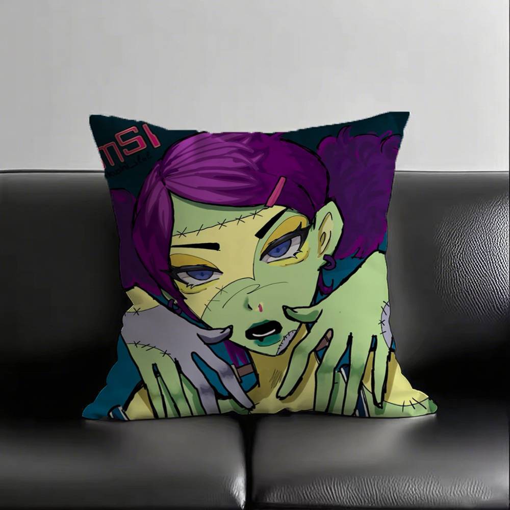1pc New Pop FRANKENSTEIN GIRLS Pillow Case Square Bedroom Sofa Leisure Comfort Cushion Car Living Room Home Decoration