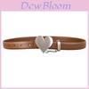 Womens Fashion Leather Belt With Heart Buckle And Chain Decor For Casual And Date Wear