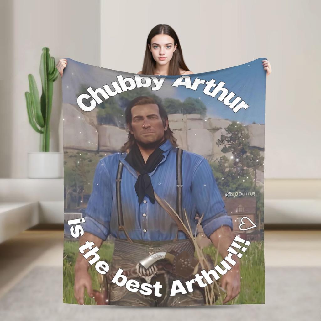 Arthur Morgan Angel Blanket  Travel Office Flannel Throw Blanket For Living Room Warm Soft Design Quality Bedspread Present