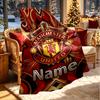 Custom Name Personalized Manchester United Print Blanket, Home Decor, Bedroom, Sofa, Camping, Couch, Gifts for Birthday Christmas