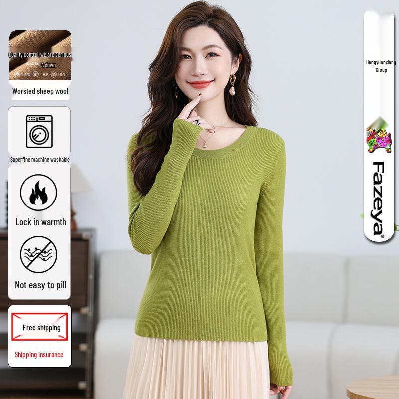 

Hengyuanxiang Весенний женский кардиган из чистой сверхтонкой шерсти, свитер с длинным рукавом Large