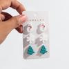 3Pairs/Set Christmas Acrylic Stud Earrings for Women Lovely Gingerbread Man Xmas Tree Snowman Earring Cute Jewelry Party Gift