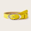 Simple Solid Color Oval Metal Buckle Decoration Women Casual Belt For Daily