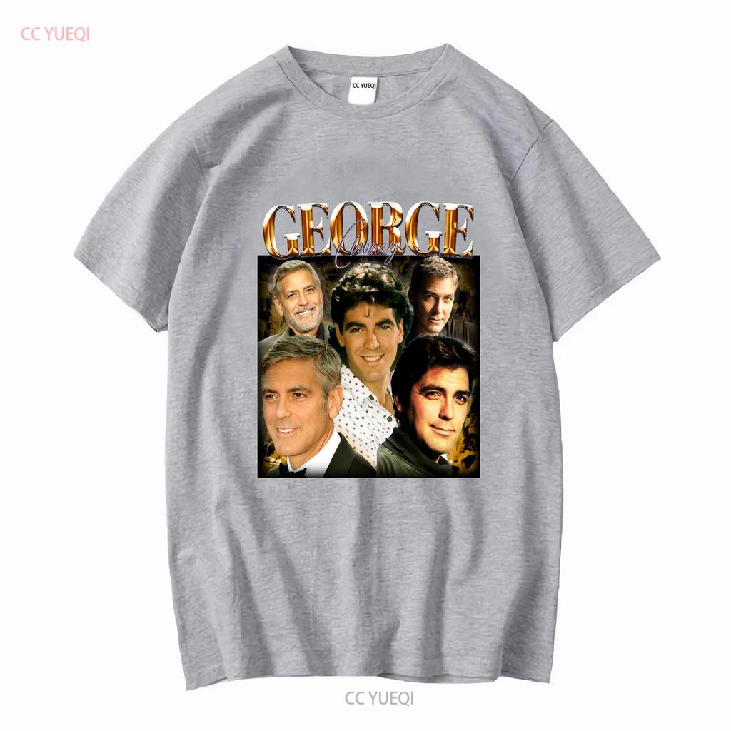 GEORGE CLOONEY T-SHIRT Vintage T-Shirt Anni '90 Retro Merch Omaggio Fan manica lunga o corta vintage Lavato grafica Unisex Versatile