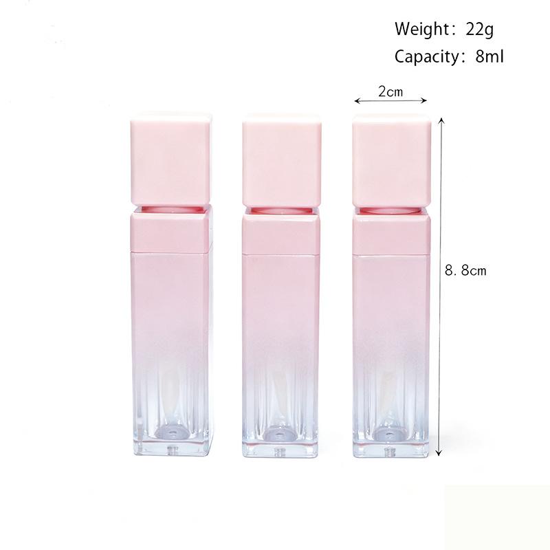8ml Square Empty Lip Gloss Tube, Lip Plumper Container for DIY Lipstick Lip Balm, Cosmetic Packaging Refillable