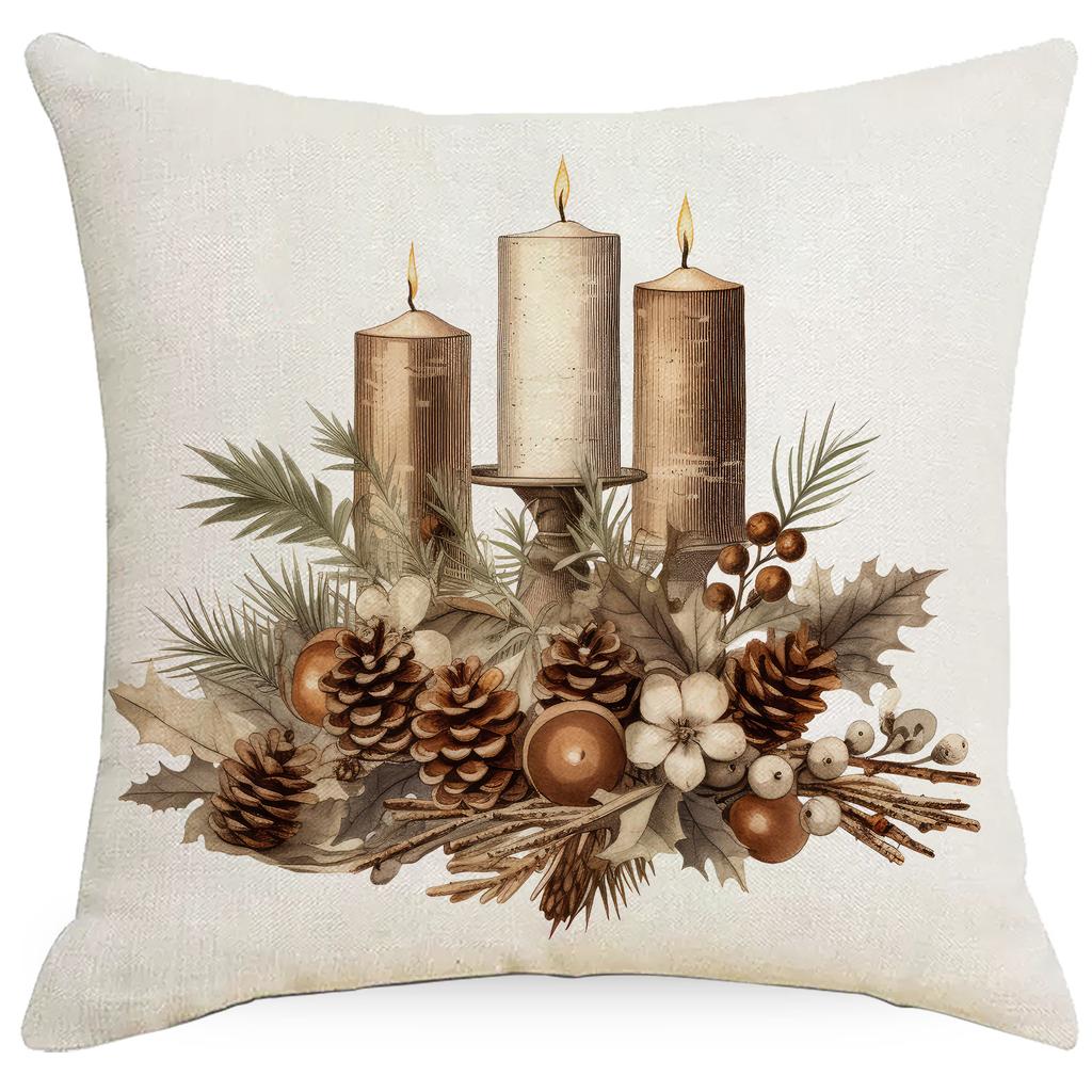 Weihnachts-Kissenbezug Festliche Heimdekoration Sofa Leinen Kissenbezug Kissenbezug Vintage Weihnachten