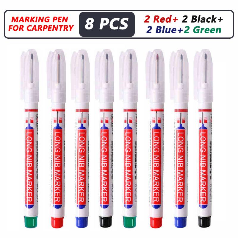 20mm Deep Hole Long Nib Head Markers For Metal Perforating Pen Waterproof Bathroom Woodworking Decoration Multi-Purpose