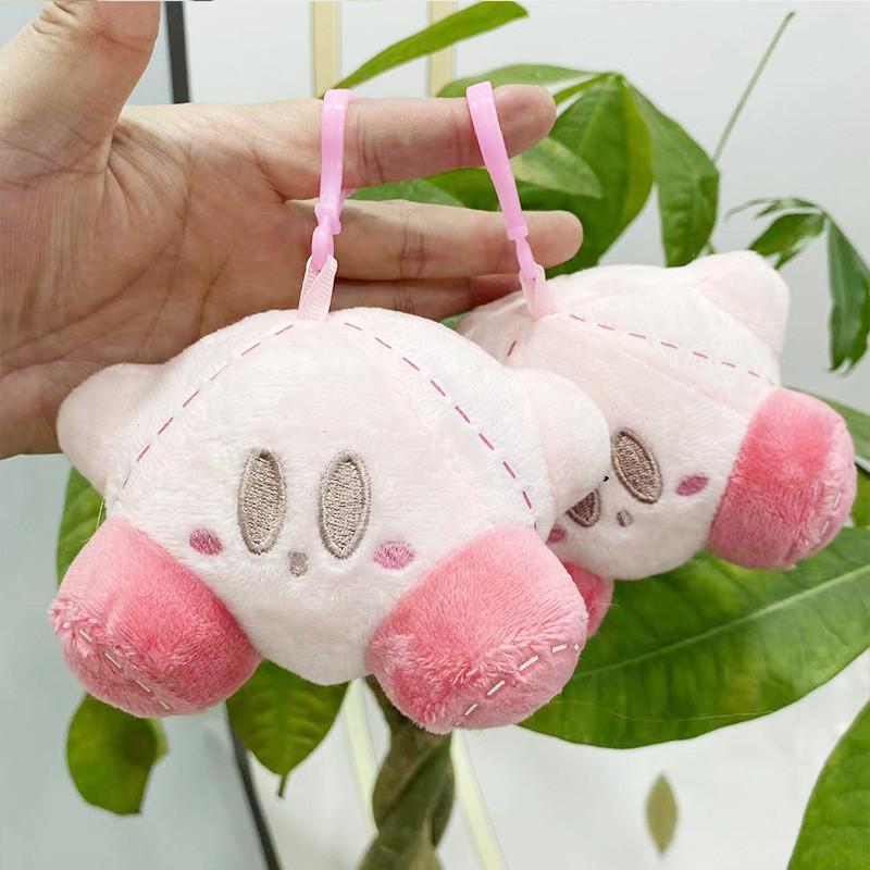 Pink Sweet Kirby Plush Doll Keychain Soft Cuddly Toy For Fashionable Bag Charm