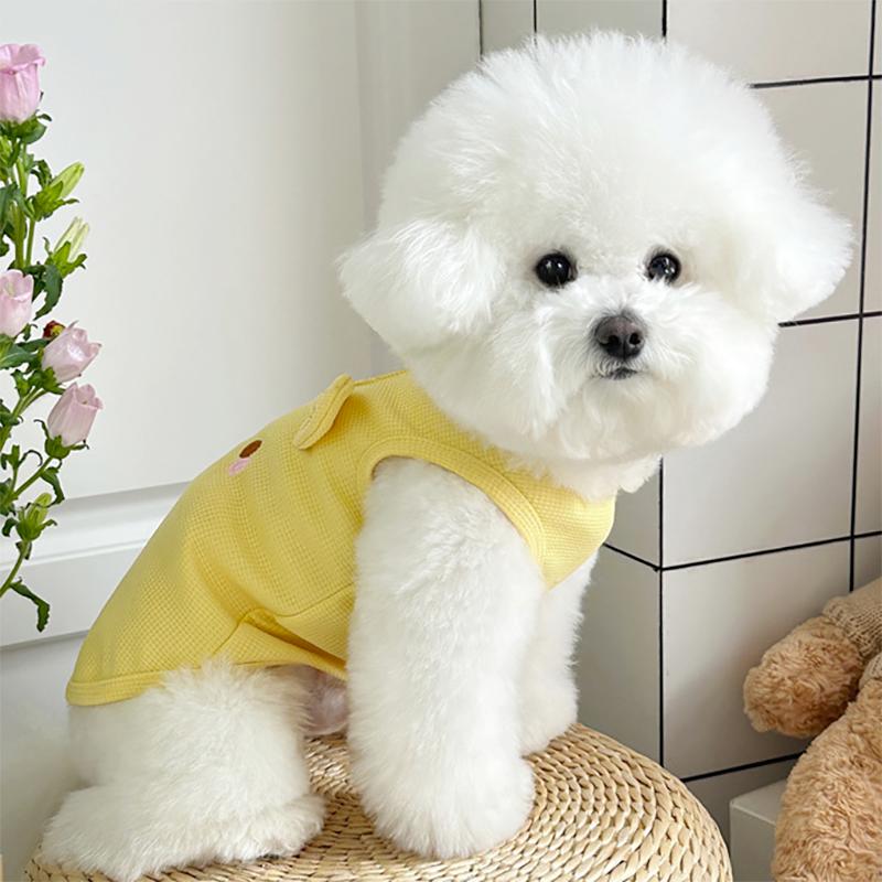 Spring and Summer Ins Puppy Clothes Animal Dog Vest Pet Cat Puppy Clothing Waffle Vest For Small Dog Teddy Traction Dog Costume