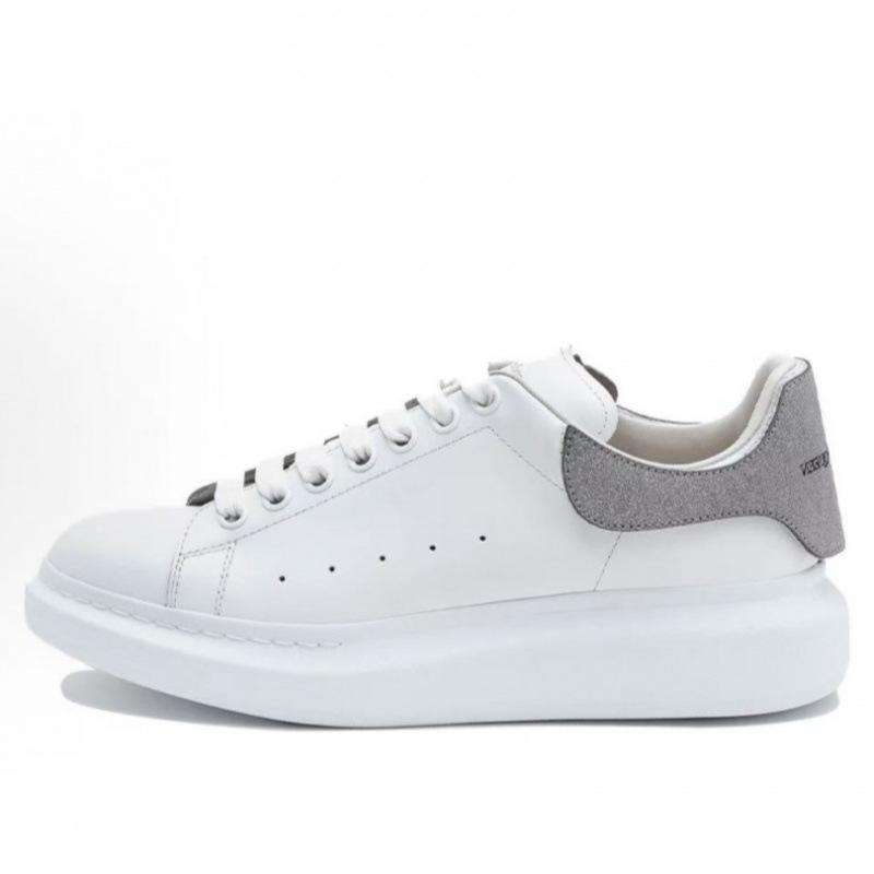 Original Mcqueen White Shoes Cowhide Versatile Board Shoes Men'S And Women'S Platform Muffin Shoes Increased By 5Cm