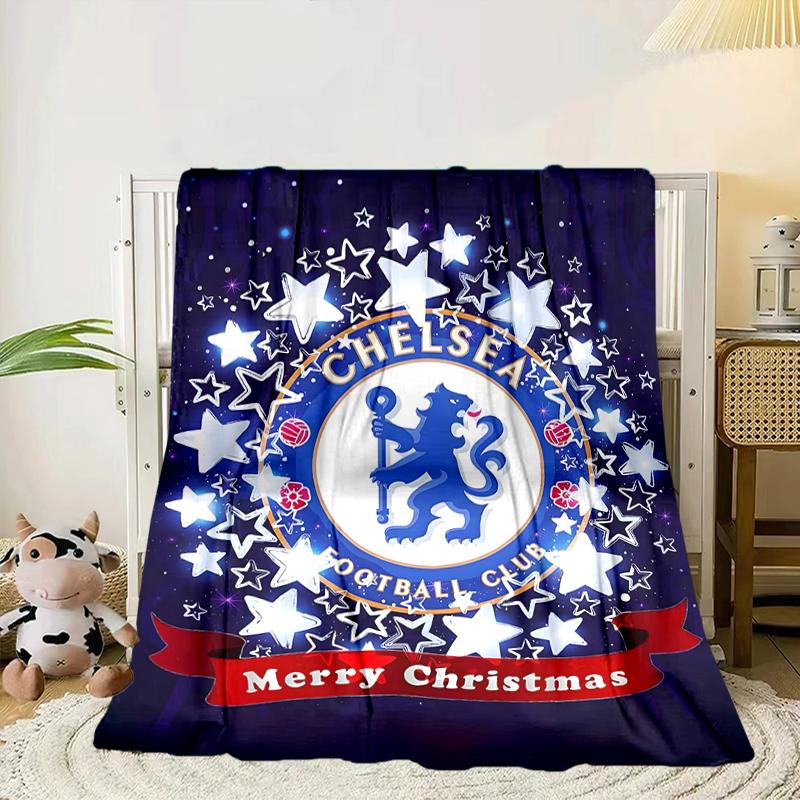 Football Club Emblem Lion Blanket Flannel Blanket for Bed, Sofa, Camping, Hiking, Picnic Essentials, Gift for Family Fan Gifts