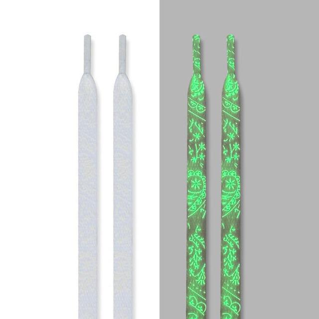 Nieuwe Lichtgevende Schoenveters Gloeiende Fluorescerende Schoenveters voor Sneakers Platte Veters Schoenen Laars Schoenveter 120/140/160CM Schoenveters 1 Paar 120cm wit
