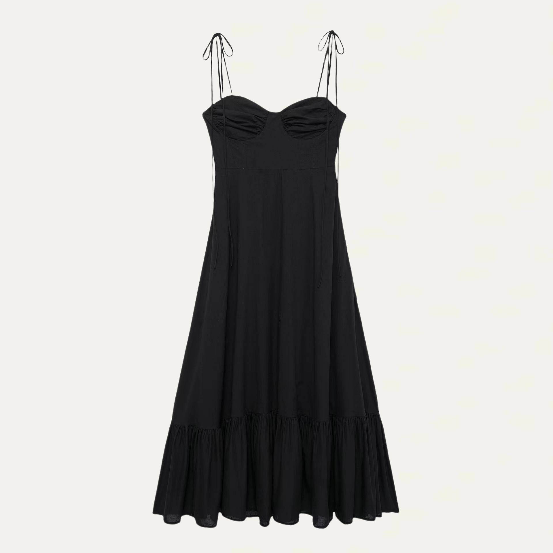 

Женская мода 2024 года: Многослойное платье без рукавов из европейского и американского поплина Small чёрный