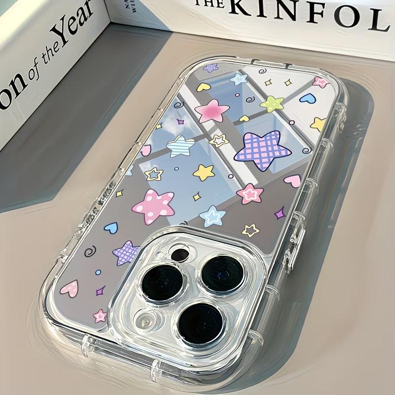 Vielfältige Kleine Sterne Muster Handyhülle Für iPhone 11 12 13 14 15 16 17 Pro Max 7 8 Plus XR XS 16E 17E Neue Spiegel Design Abdeckung