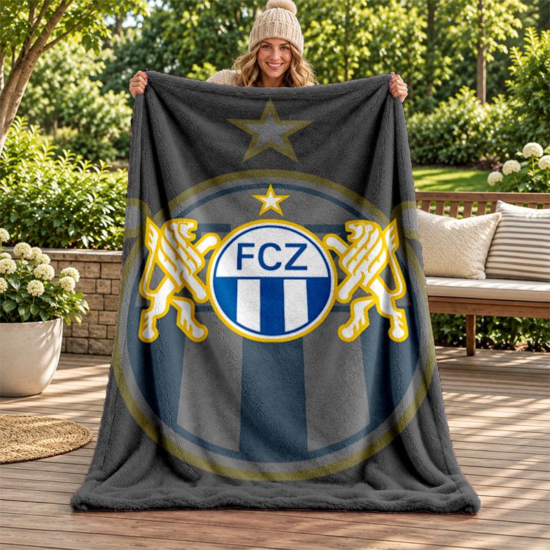 FC Zurich Blanket Flannel Blanket Soft Cozy Plush Throw for Sofa Bed Lightweight Home Decoration Gifts for Christmas Various Holidays