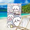 1pc Chiikawa Beach Towel with Custom Name, Beach/Swimming/Bath/Picnic/Camping Towel, Suitable for Seaside Beaches